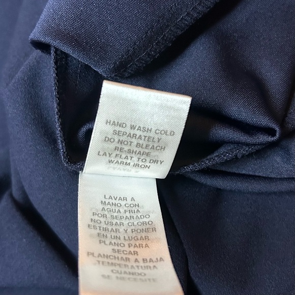 London Times Faux Wrap Dress Dark Blue Elegant size 8 - Picture 9 of 12